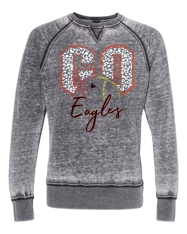 EASTERN EAGLES LEOPARD BASEBALL SOFTBALL SPLIT UNISEX CREWNECK