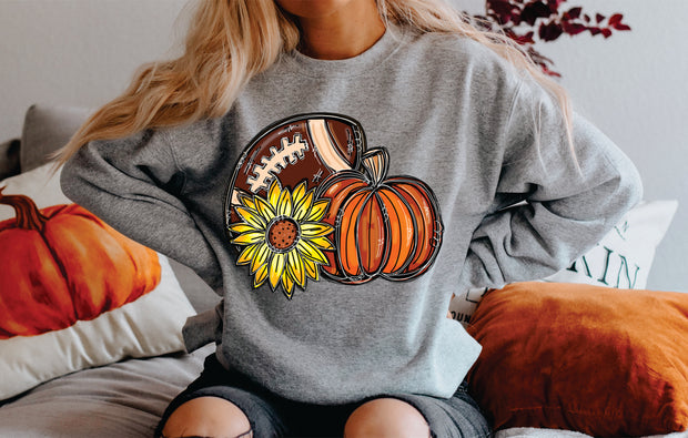 FALL FOOTBALL PUMPKIN YOUTH  Crewneck Sweatshirt