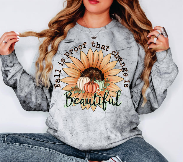 FALL IS PROOF CHANGE IS BEAUTIFUL ADULT CREWNECK SWEATSHIRT