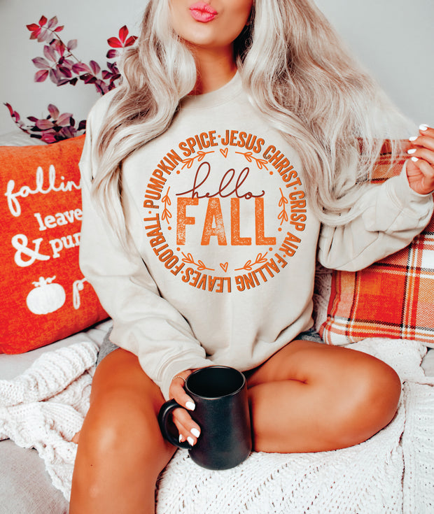 Hello Fall Adult Crewneck Sweatshirt