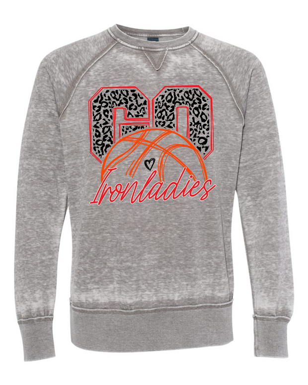 JACKSON IRONLADIES LEOPARD BASKETBALL UNISEX CREWNECK