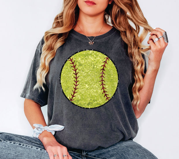 FAUX GLITTER SOFTBALL-ADULT