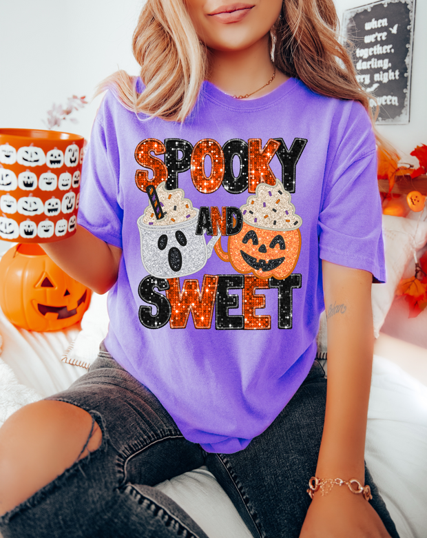 SPOOKY AND SWEET ADULT SHORT SLEEVE SHIRT