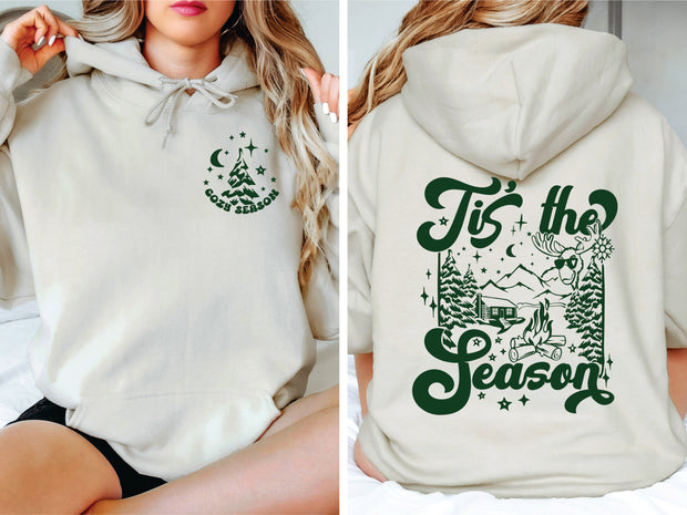 COZY SEASON MOOSE ADULT HOODED SWEATSHIRT