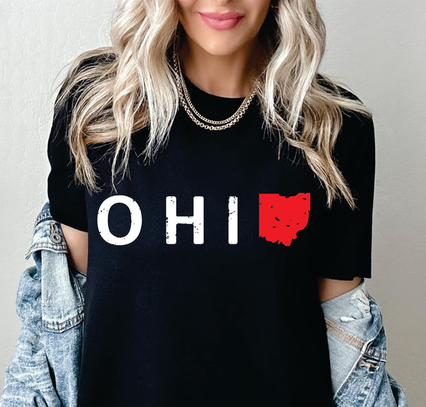 DISTRESSED OHIO ADULT SHORT SLEEVE