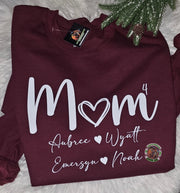 MOM WITH CHILDRENS NAMES ADULT CREWNECK SWEATSHIRT