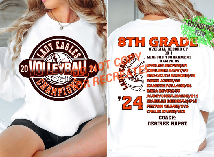 MADE TO ORDER: YOUTH UNISEX LADY EAGLES SOC II VOLLEYBALL CHAMPIONSHIP