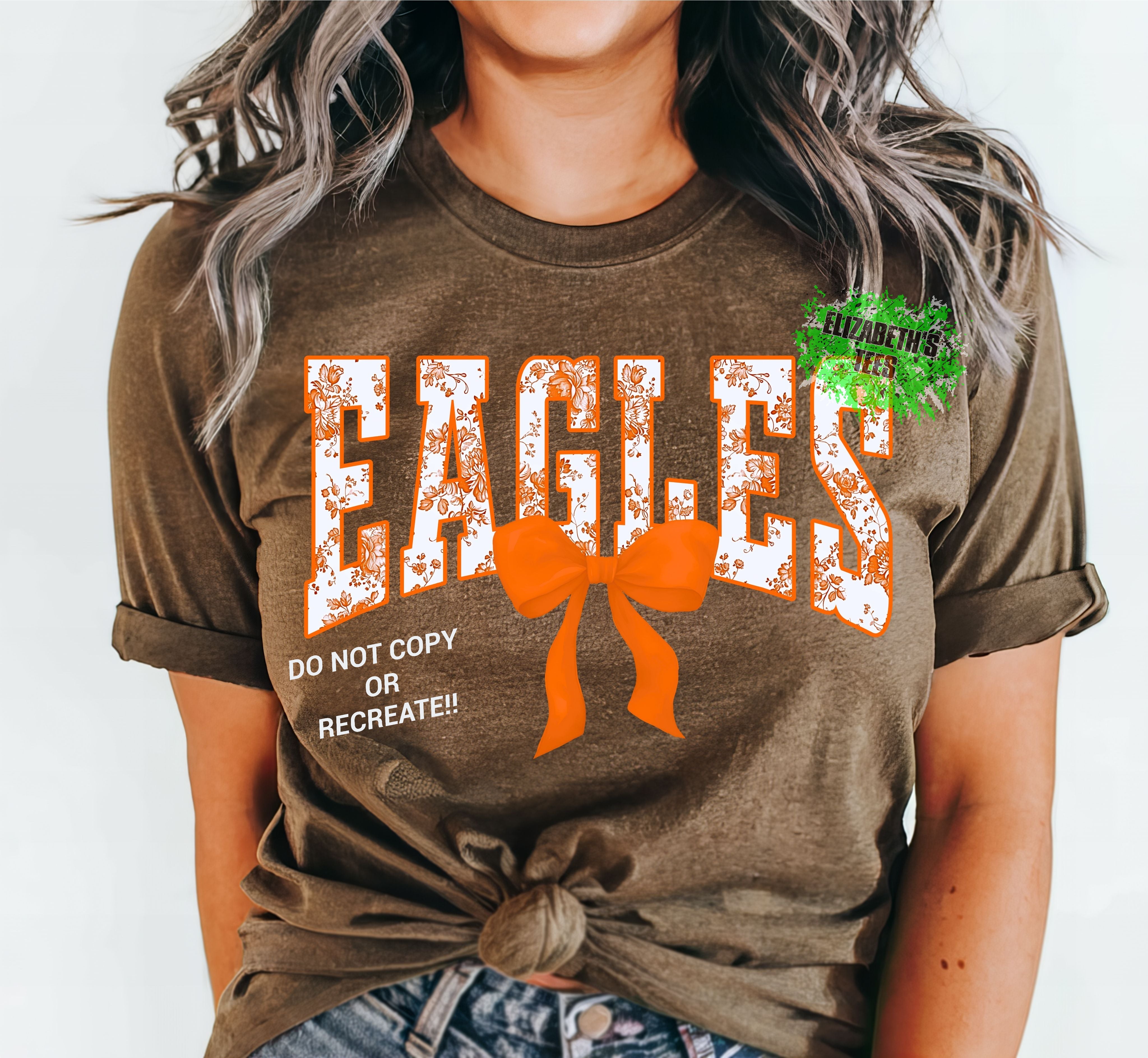 MADE TO ORDER: ADULT UNISEX EAGLES FLORAL BOW