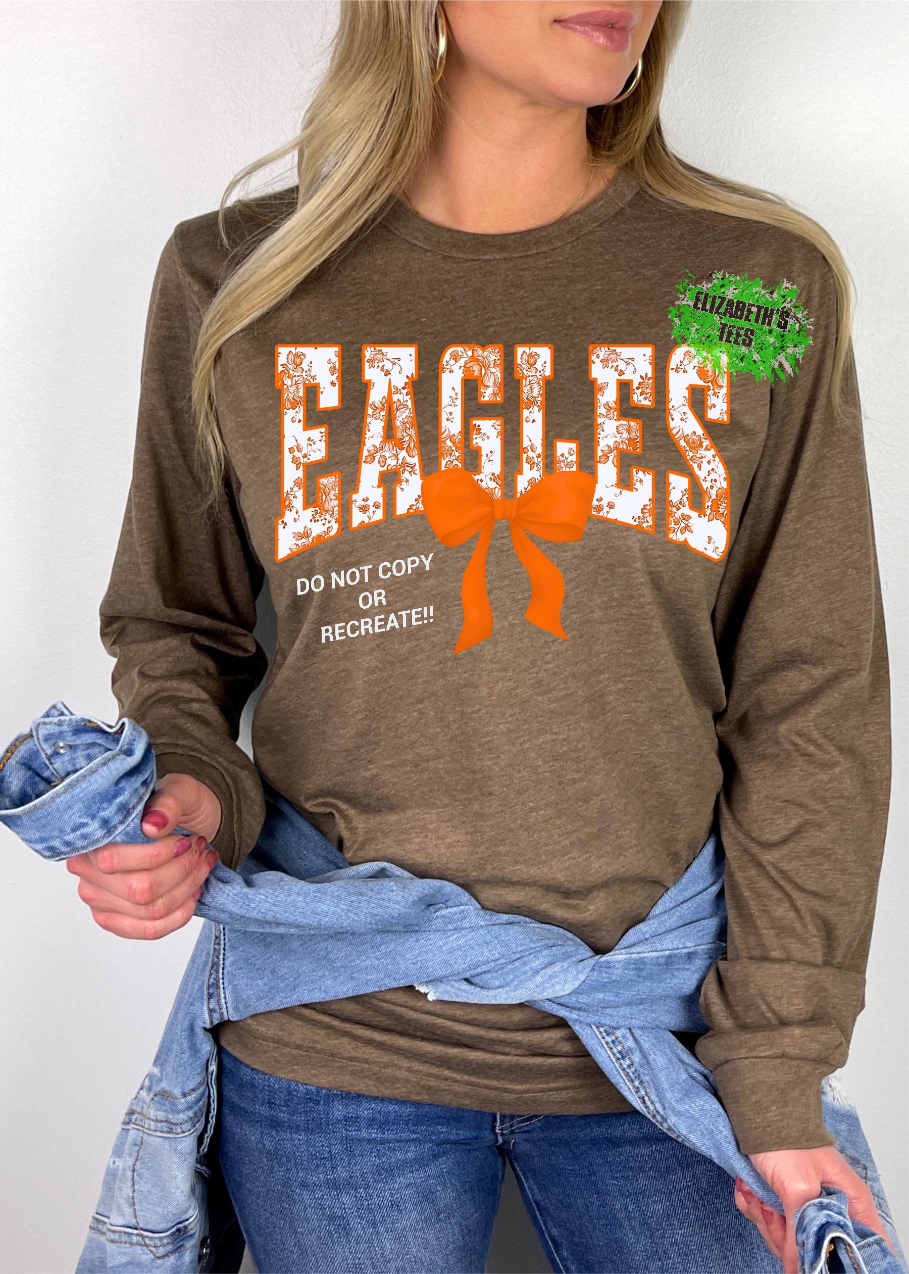 MADE TO ORDER: ADULT UNISEX EAGLES FLORAL BOW