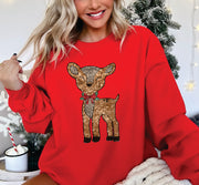 FAUX GLITTER REINDEER- Adult