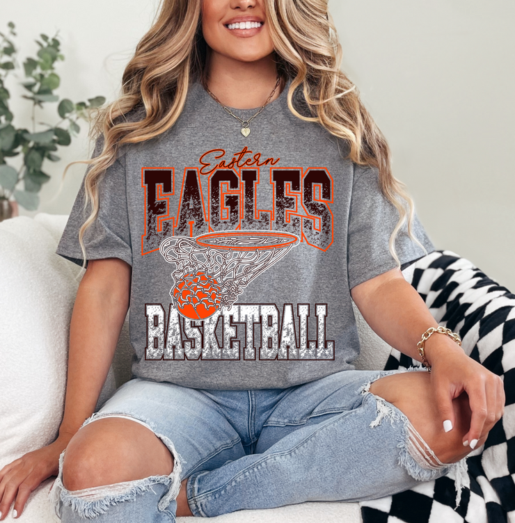 MADE TO ORDER: EASTERN EAGLES DISTRESSED BASKETBALL GREY GARMENT