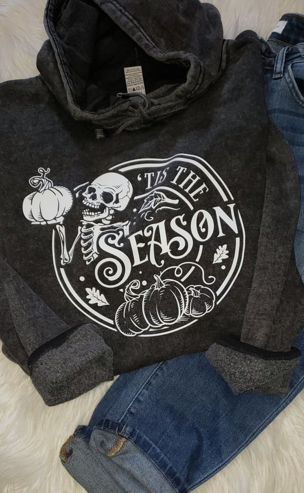 TIS THE SEASON SKELETON ADULT HOODED SWEATSHIRT