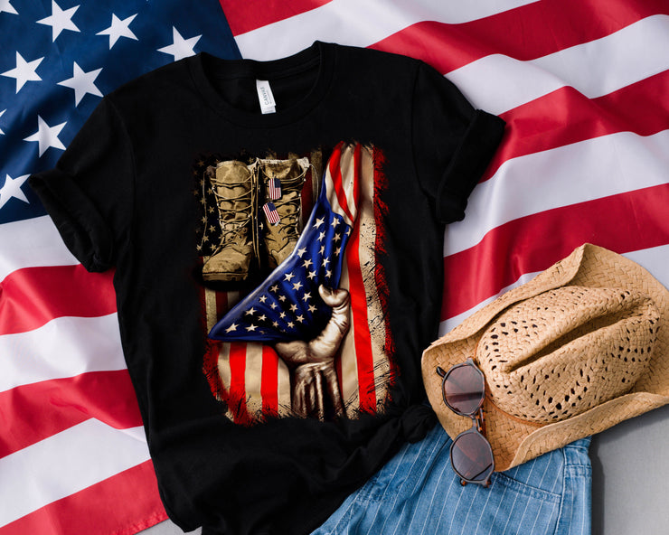 PATRIOTIC BOOT ADULT SHORT SLEEVE