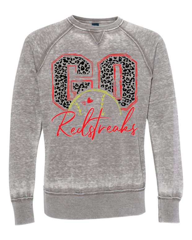 PIKETON REDSTREAKS LEOPARD SOFTBALL UNISEX CREWNECK