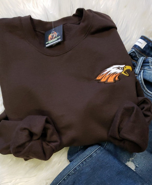 Embroidered Eagle Adult CREWNECK SWEATSHIRT