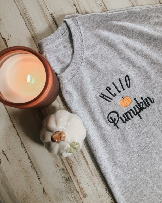 Adult Hello Fall Embroidered Crewneck