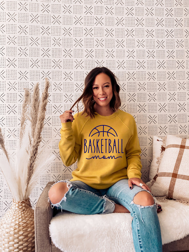 ADULT UNISEX CREWNECK BASKETBALL MOM