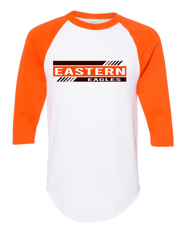 ADULT UNISEX EASTERN EAGLES ON RAGLAN BASEBALL TEE