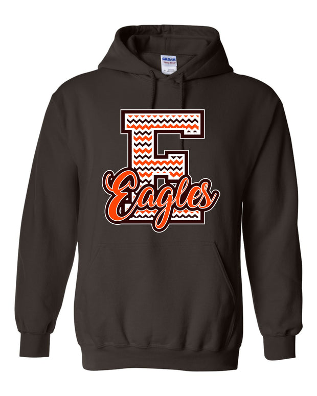 CHEVRON EAGLES E ADULT UNISEX HOODED SWEATSHIRT