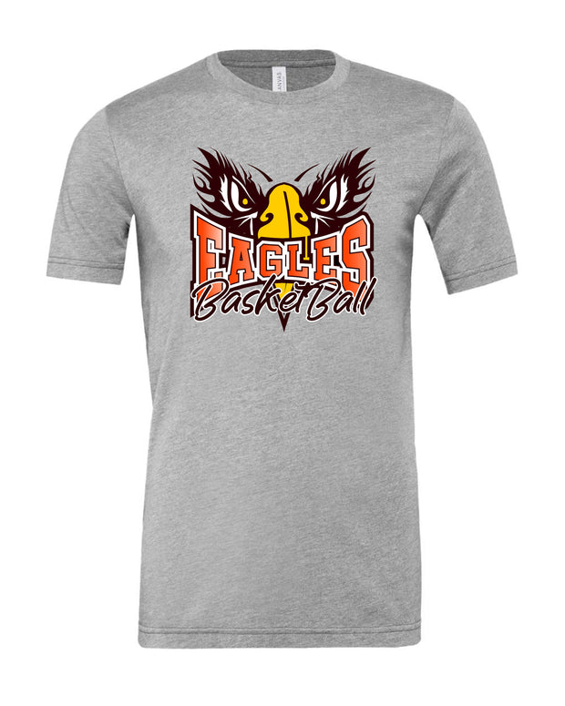 Adult Unisex GREY Short Sleeve T-Shirt EASTERN EAGLES BASKETBALL