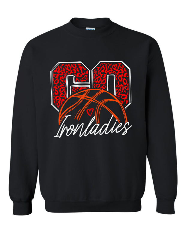 Adult Unisex Crewneck Sweatshirt Leopard Ironladies Basketball