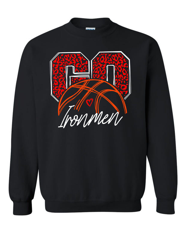 Adult Unisex Crewneck Sweatshirt Leopard Ironmen Basketball