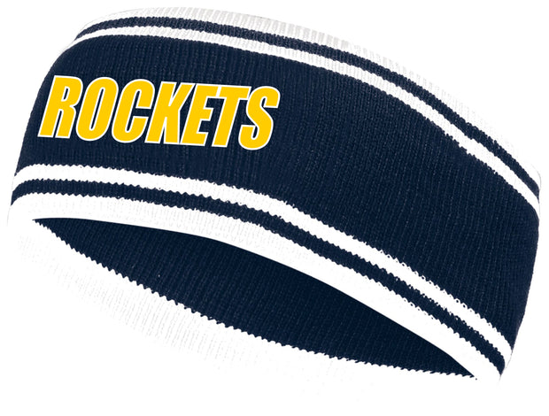 COLOR BLOCK EMBROIDERED ROCKETS HEADBAND