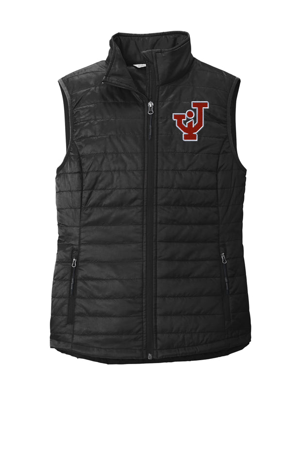 LADIES PUFFER VEST JACKET EMBROIDERED JI