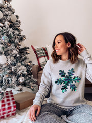 Blue Snowflake CREWNECK SWEATSHIRT