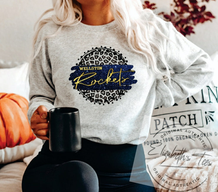Adult Unisex Crewneck Sweatshirt GLITTER ROCKETS