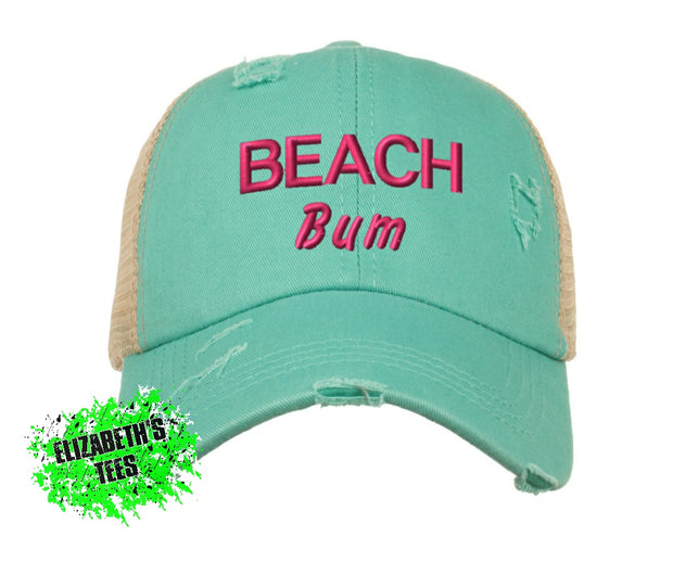 Beach Bum Embroidered Criss Cross Ponytail