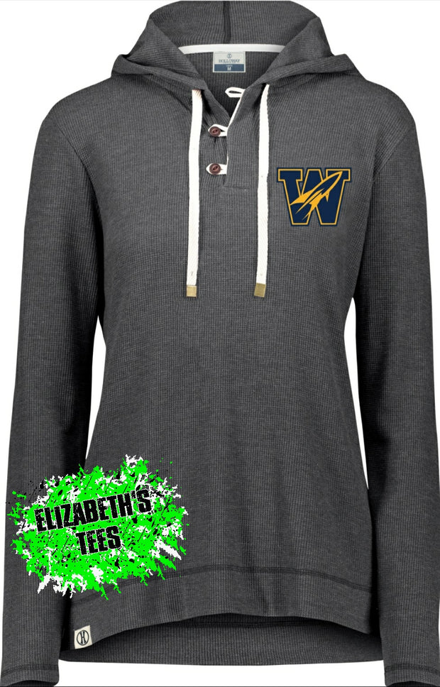 Embroidered Wellston Rockets Waffle Knit Pullover