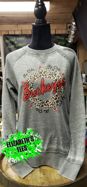 LEOPARD BUCKEYES ADULT UNISEX CRRWNECK SWEATSHIRT