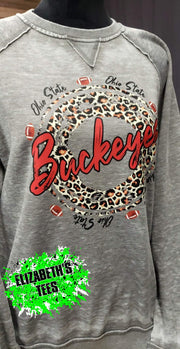 LEOPARD BUCKEYES ADULT UNISEX CRRWNECK SWEATSHIRT