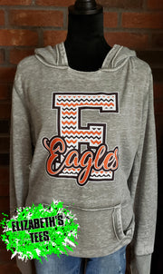 LADIES CHEVERON EAGLES HOODED SWEATSHIRT