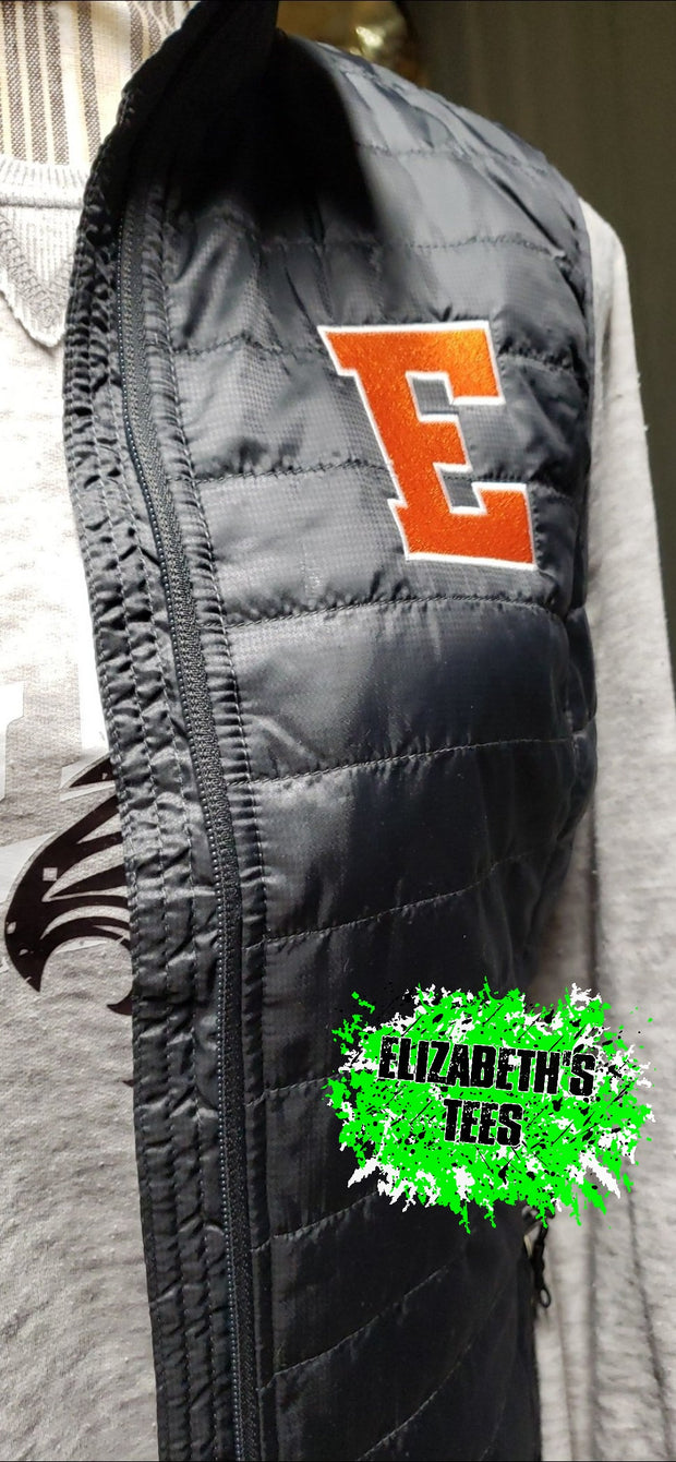 Embroidered E Puffy Vest