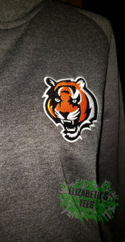 Embroidered Tiger Quarter Zip Pullover Adult Unisex