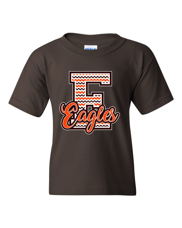 YOUTH UNISEX CHEVERON EAGLES BROWN SHORT SLEEVE