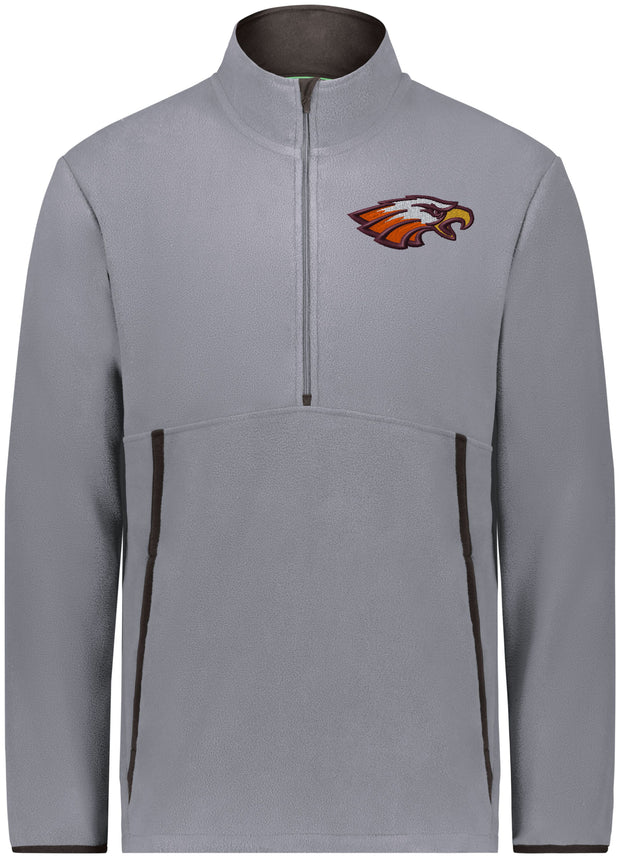 ADULT UNISEX 1/2 ZIP FLEECE PULLOVER EMBROIDERED EAGLEHEAD