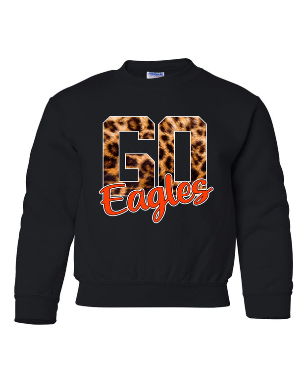 YOUTH UNISEX CREWNECK SWEATSHIRT LEOPARD GO EAGLES