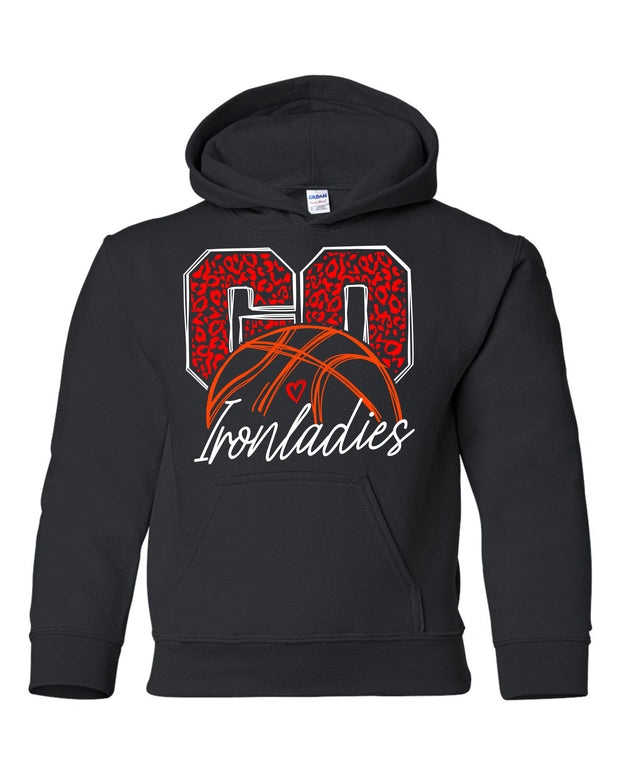 YOUTH Unisex Hooded Sweatshirt Go IRONLADIES Leopard