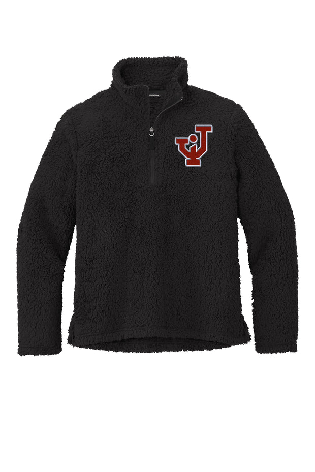 ADULT UNISEX SHERPA 1/4 ZIP EMBROIDERED PULLOVER