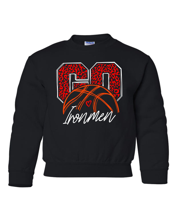 YOUTH Unisex Crewneck Sweatshirt Go Ironmen Leopard Basketball